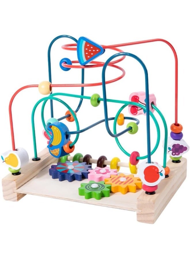 Twisoo Wooden Bead Maze Roller Coaster Toy for Toddlers | Educational Abacus Sliding Beads Game | Early Learning Toy for Counting, Grasping & Hand-Eye Coordination - Image 1